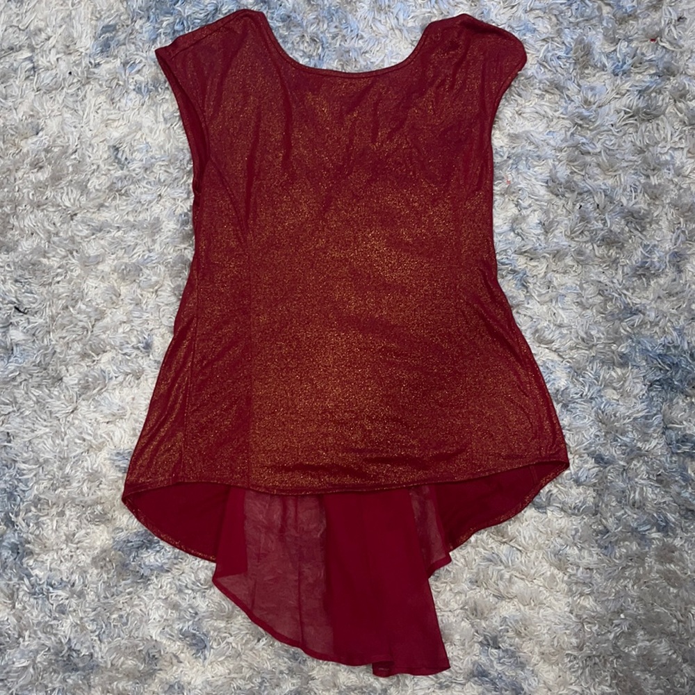 True Freedom High Low Sleeveless Red Blouse